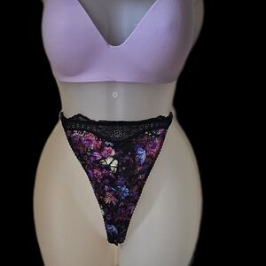 Victoria’s Secret Thong — Black + Multicolor | Size Large | NWT